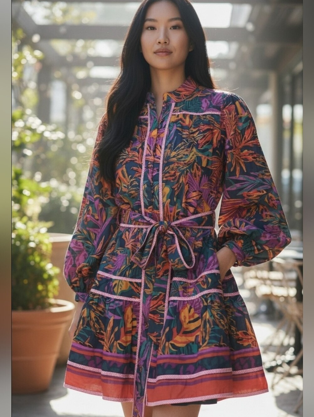 J. Marie Asher Tropical Multi Colored Dress